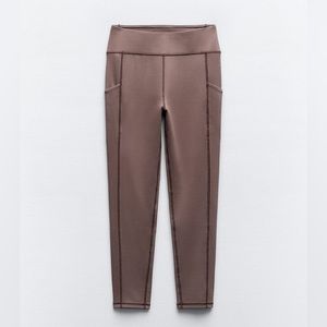 ZARA MIXED TOPSTITCHED LEGGINGS